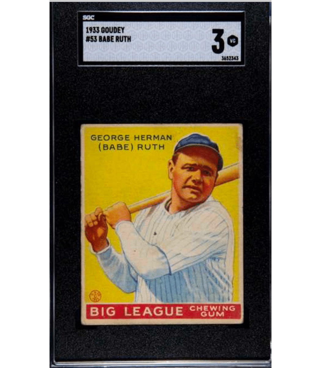 Goudey #53 Babe RuthSGC 3