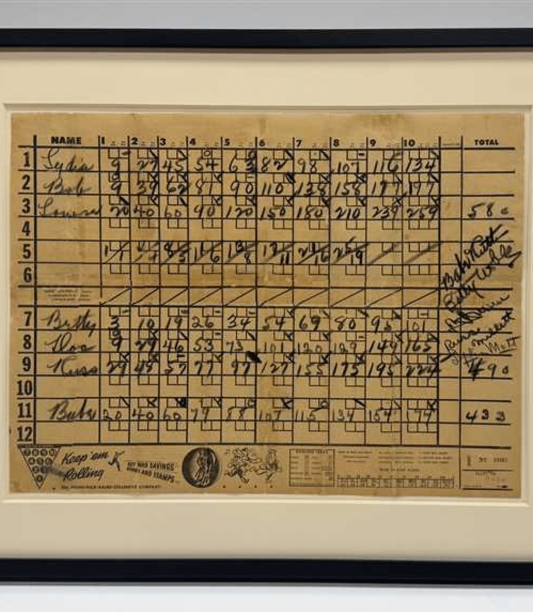 Babe Ruth Double Signed Bowling Scoresheet (PSA/DNA)