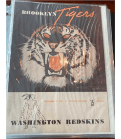 Brooklyn Tigers vs. Washington Redskins Program 11/12/1944