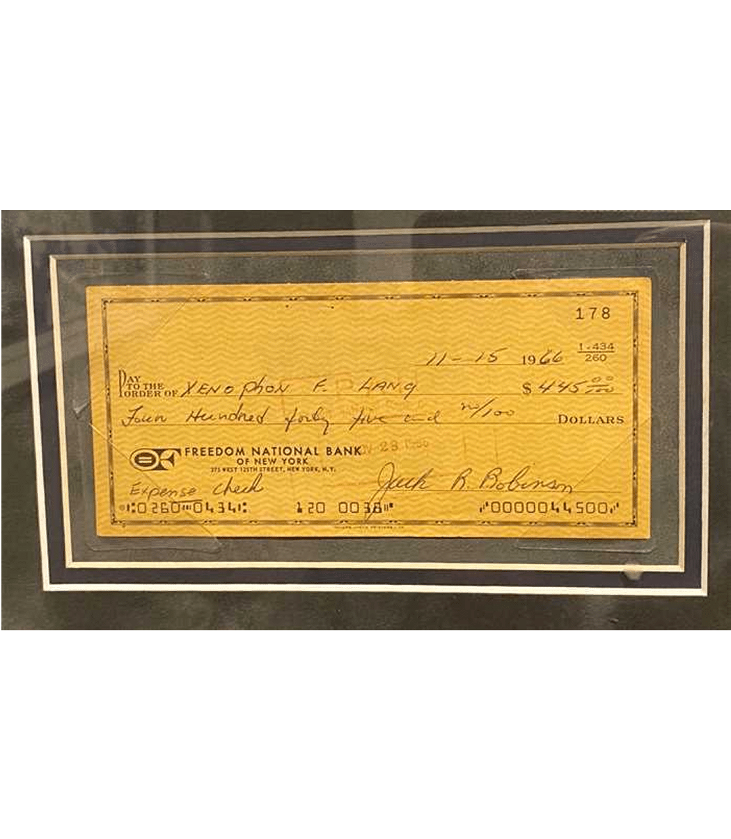 Jackie Robinson Signed Check